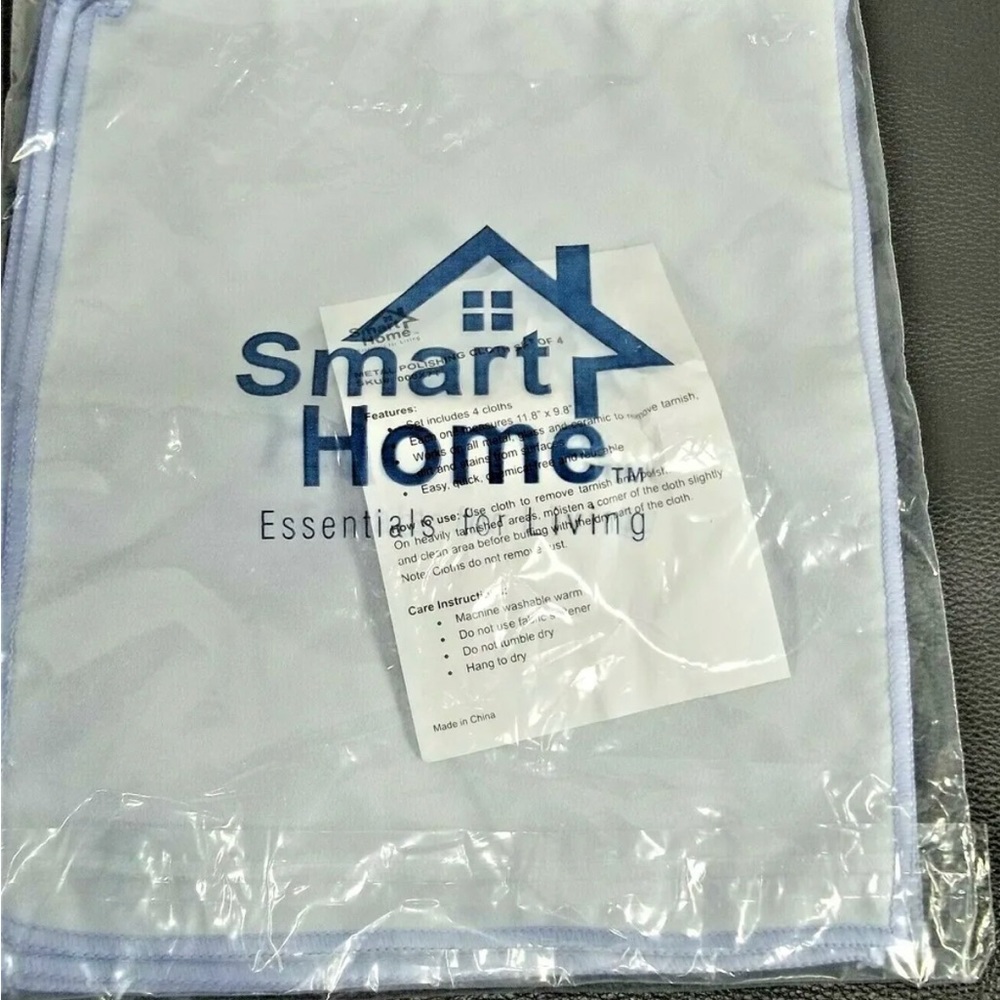 NEW SMART Home set of 4 blue cleaning clothes 11.5” x 9.5”